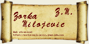 Zorka Milojević vizit kartica